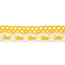 Мереживо бавовняне, ширина 2,5 см Біло-жовте