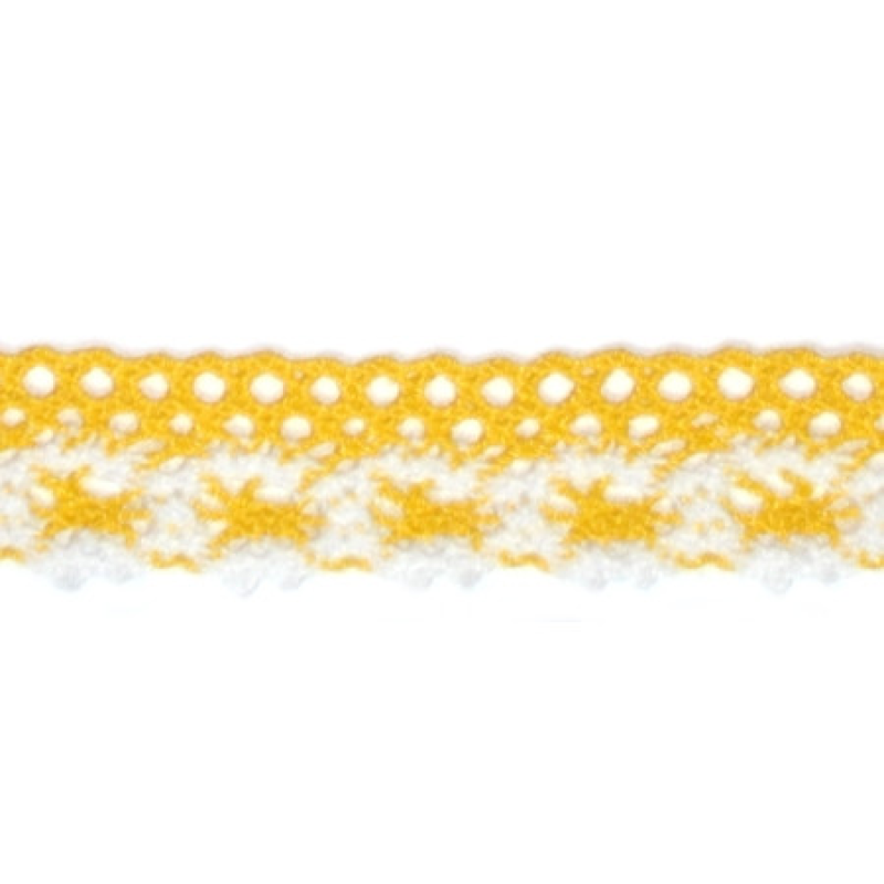 Мереживо бавовняне, ширина 2,5 см Біло-жовте Мереживо бавовняне, ширина 2,5 см Біло-жовте