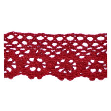 Мереживо бавовняне, ширина 4 см Бордове