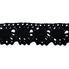Мереживо бавовняне, ширина 2,8 см Чорне