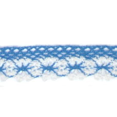 Мереживо бавовняне, ширина 2,5 см Біло-блакитне