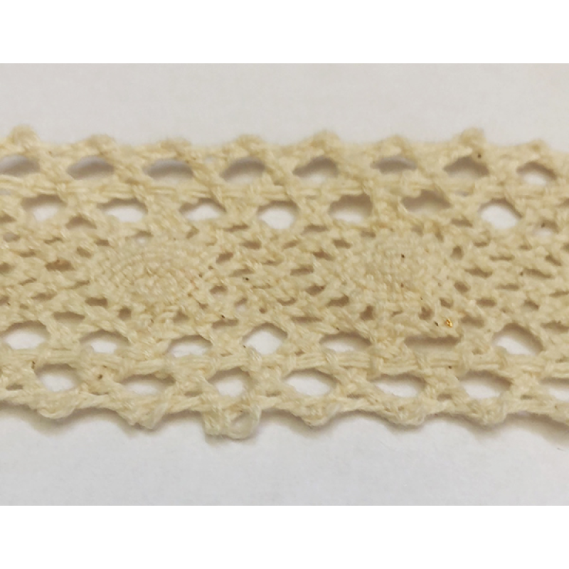 Мереживо бавовняне, ширина 4 см Бежеве