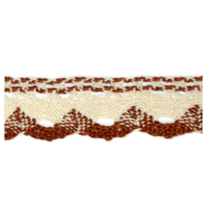 Мереживо бавовняне, ширина 2,5 см бежево-коричневе