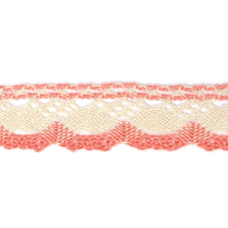 Мереживо бавовняне, ширина 2,5 см Молочно-рожеве