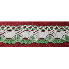 Мереживо бавовняне, ширина 2,5 см Молочно-зелене
