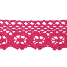 Мереживо бавовняне, ширина 4 см Рожеве