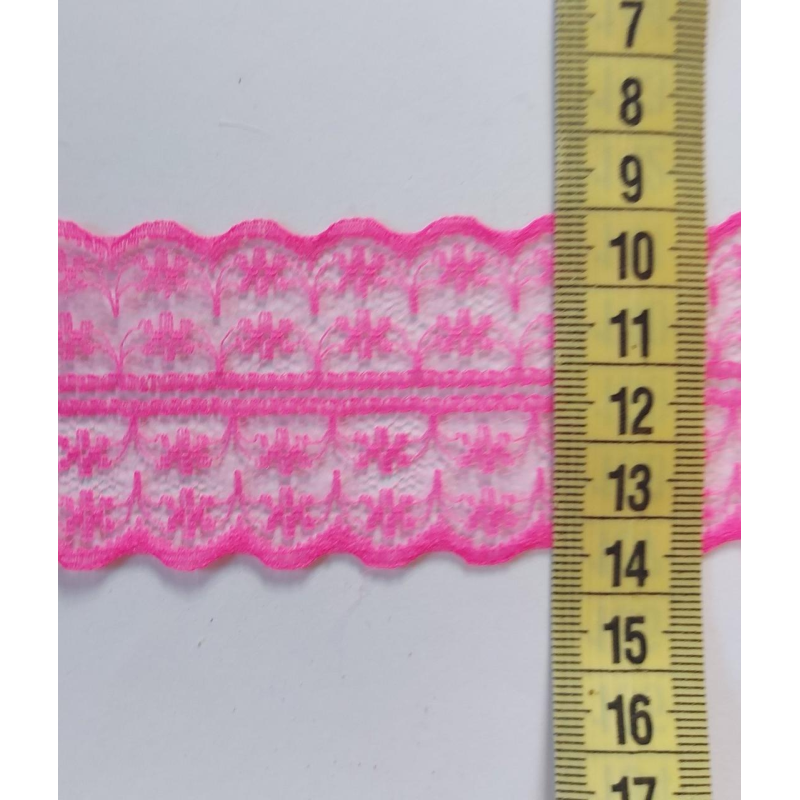 Мереживо еластичне, капронове 4 см рожеве