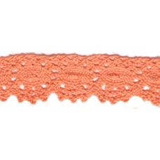 Мереживо бавовняне, ширина 2,5 см коралове