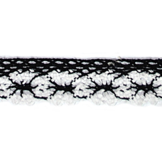 Мереживо бавовняне, ширина 2 см Біло-чорне
