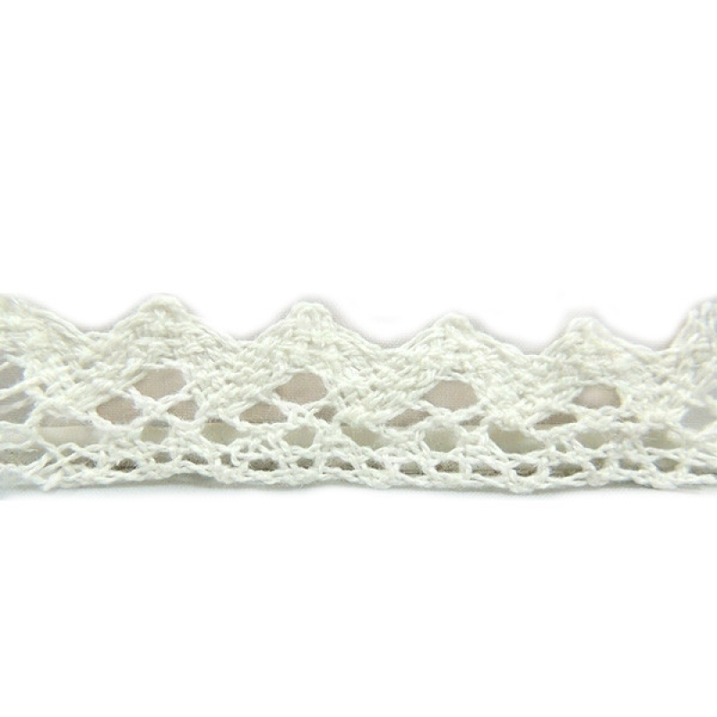 Мереживо бавовняне, ширина 2,5 см Біле Мереживо бавовняне, ширина 2,5 см Біле