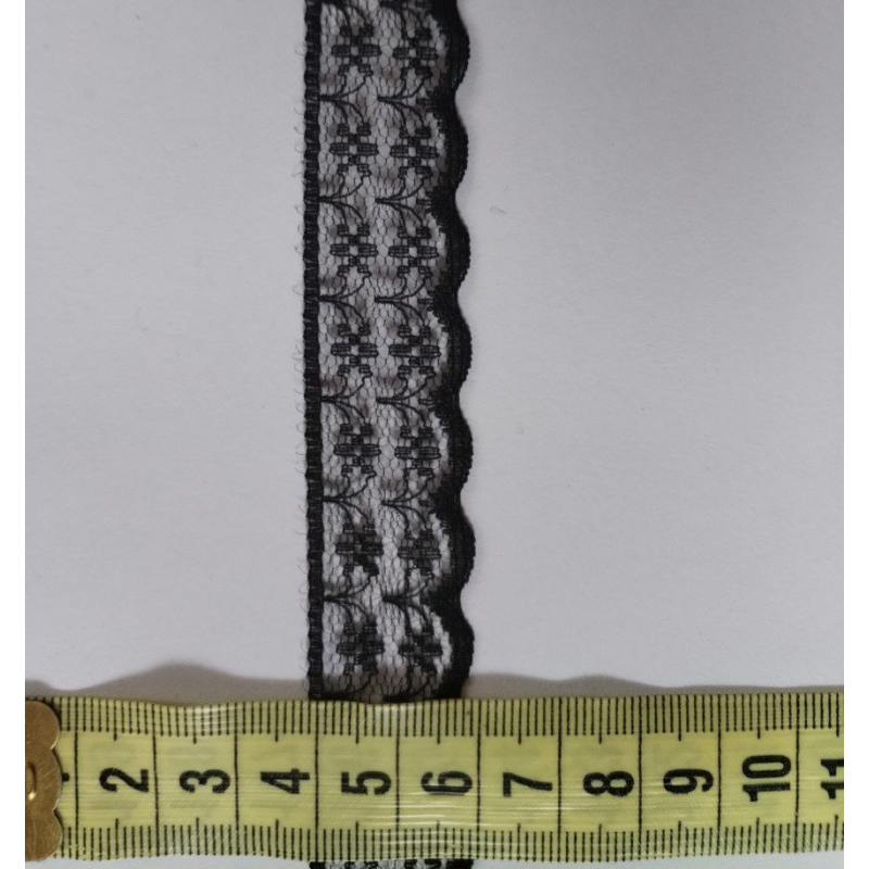 Мереживо капронове 2 см чорне Мереживо капронове 2 см чорне