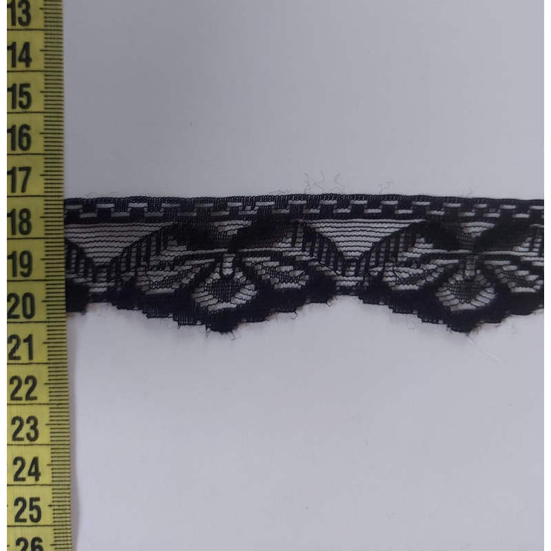 Мереживо капронове 4 см чорне Мереживо капронове 4 см чорне