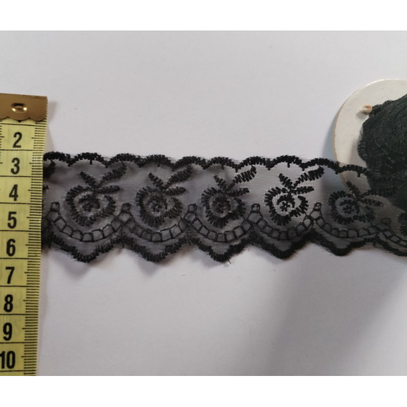 Мереживо капронове 4 см чорне Мереживо капронове 4 см чорне