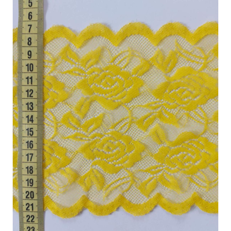 Мереживо еластичне, ширина 15 см жовте Мереживо еластичне, ширина 15 см жовте