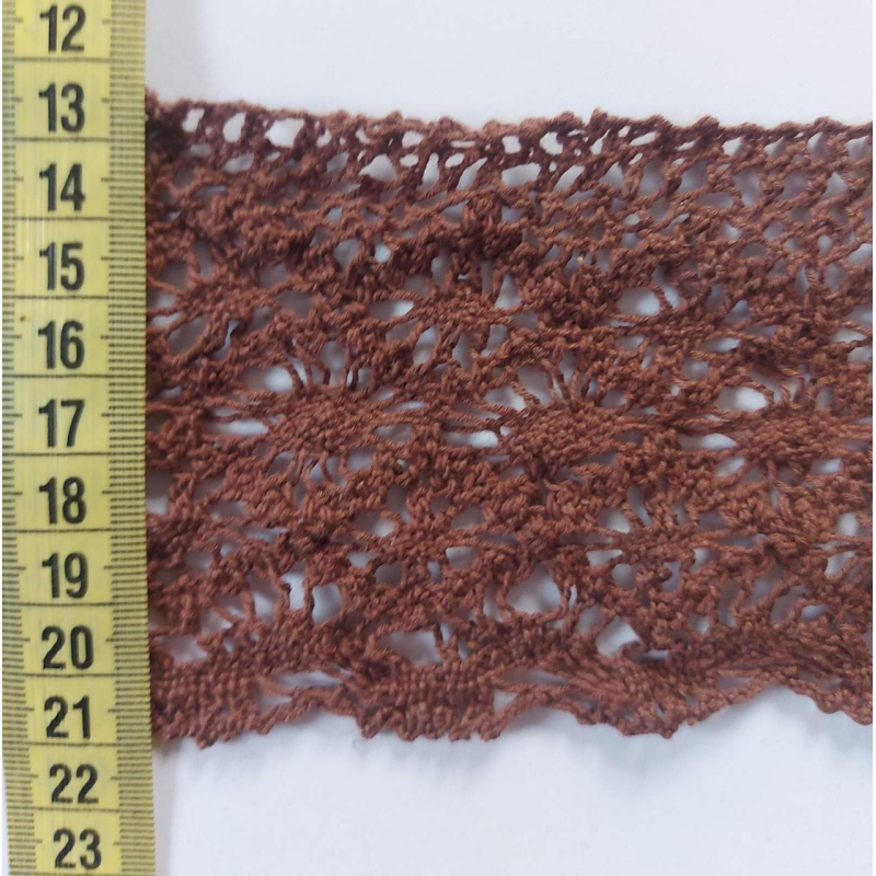 Мереживо, ширина 10 см Коричневе