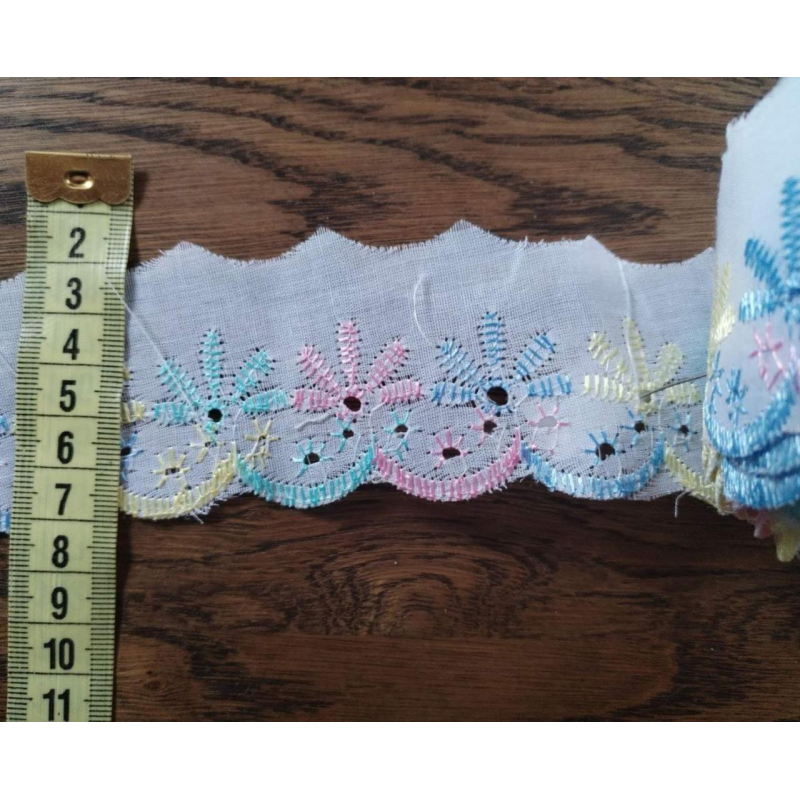 Мереживо прошва бавовняне різнобарвне 5 см