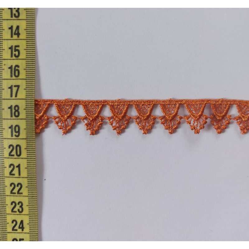 Мереживо в“язане, ширина 1,8 см теракотове