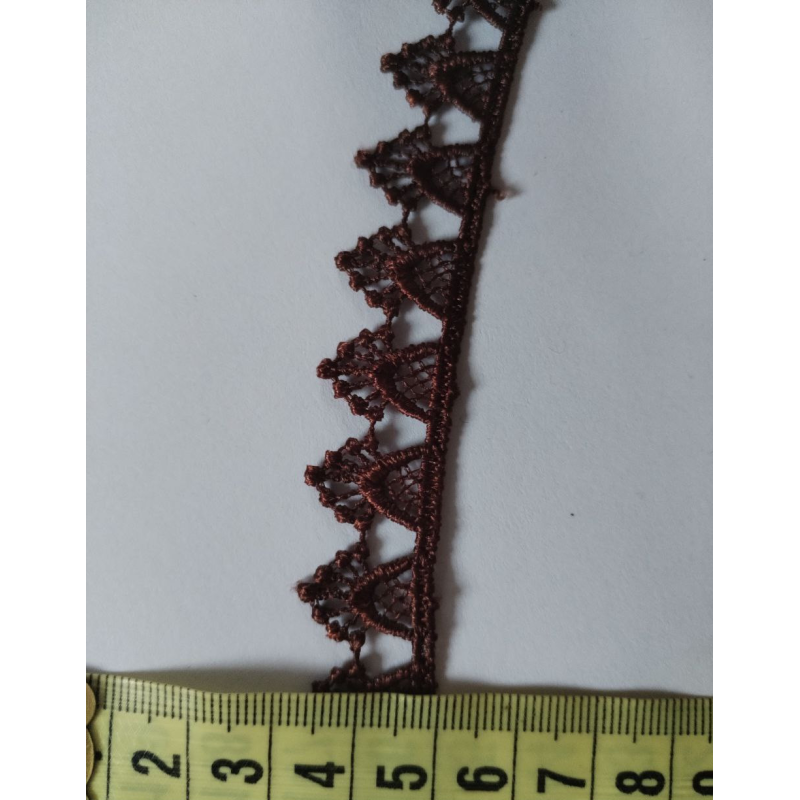 Мереживо в“язане, ширина 1,8 см коричневе