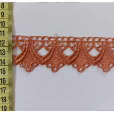 Мереживо в“язане, ширина 4 см теракотове
