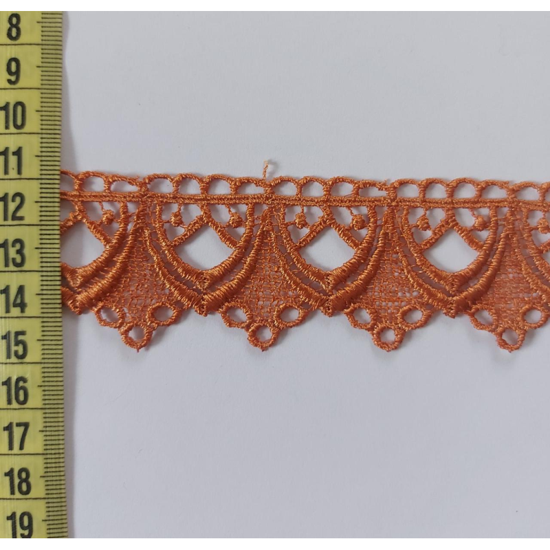 Мереживо в“язане, ширина 4 см теракотове