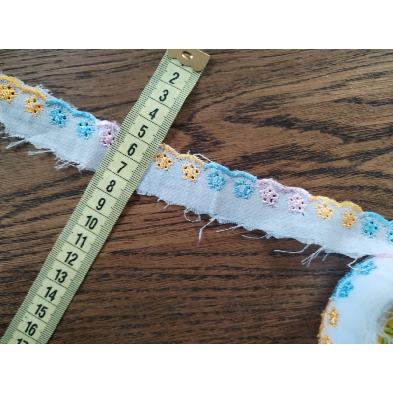 Круживо прошва бавовняне різнобарвне 5 см Круживо прошва бавовняне різнобарвне 5 см