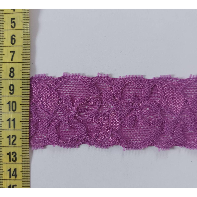 Мереживо еластичне, ширина 4,5 см бузковий Мереживо еластичне, ширина 4,5 см бузковий