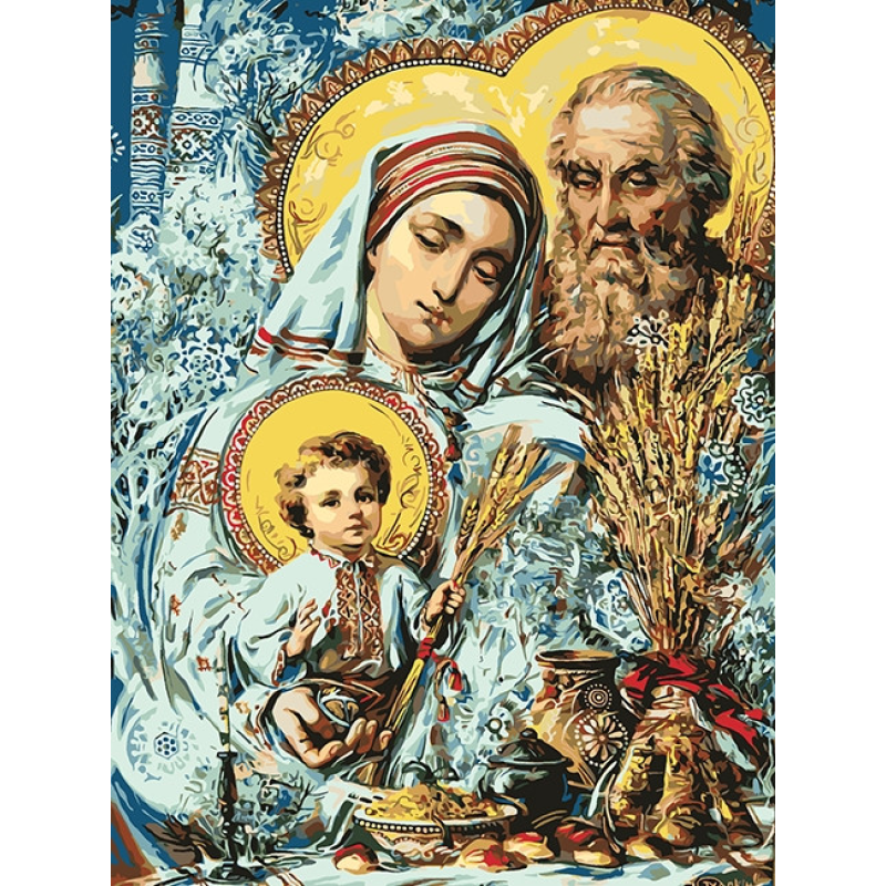 Набір для творчості картина за номерами 30Х40 см. Різдво. Святкове сімейство.