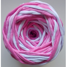 Трикотажна пряжа. Колір: розово-біла