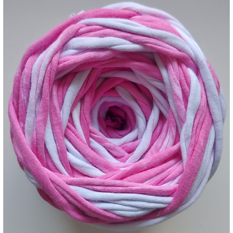 Трикотажна пряжа. Колір: розово-біла