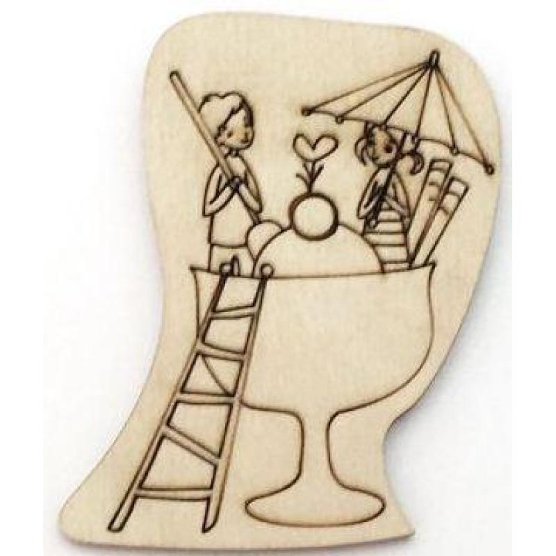 Розмальовка на фанері, Магніт на холодильник Романтична історія 12.