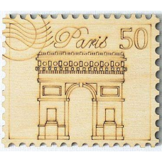 Розмальовка на фанері, Магніт на холодильник Марка Париж 3.