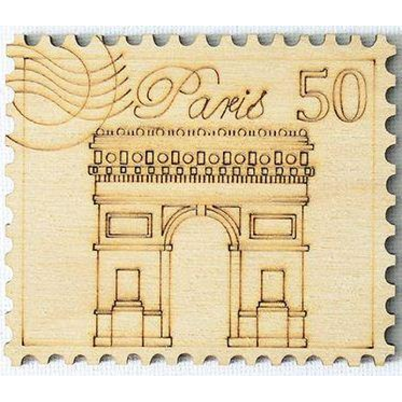 Розмальовка на фанері, Магніт на холодильник Марка Париж 3.