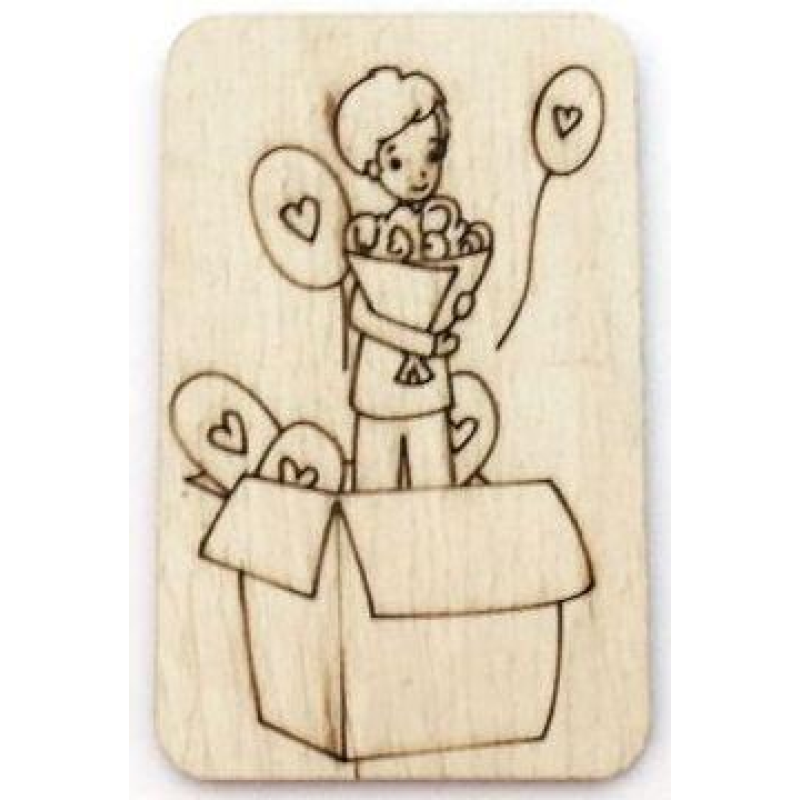 Розмальовка на фанері, Магніт на холодильник Романтична історія No3.