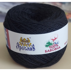 Пряжа бавовняна Ярослав 350 м. Колір: чорний