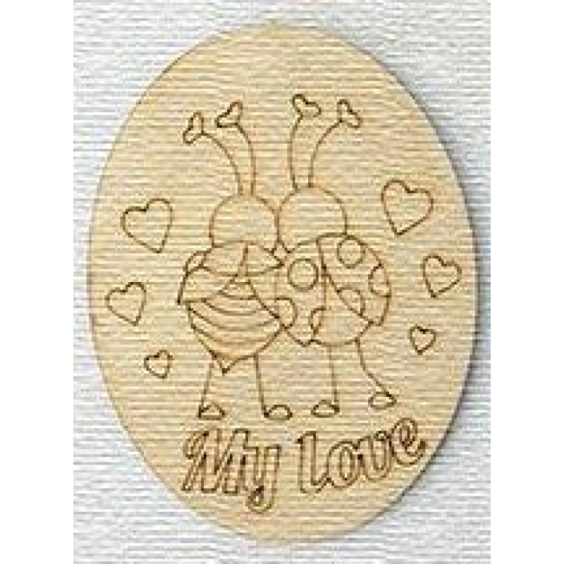 Розмальовка на фанері, Магніт на холодильник. Моє кохання.