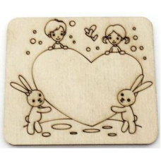 Розмальовка на фанері, Магніт на холодильник Романтична історія No14.