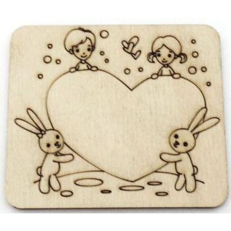 Розмальовка на фанері, Магніт на холодильник Романтична історія No14.