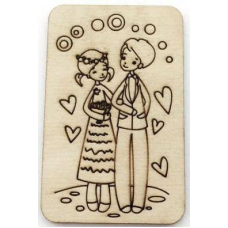 Розмальовка на фанері, Магніт на холодильник. Романтична сторія No2.