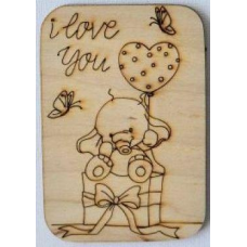 Розмальовка на фанері, Магніт на холодильник LOVE #20.