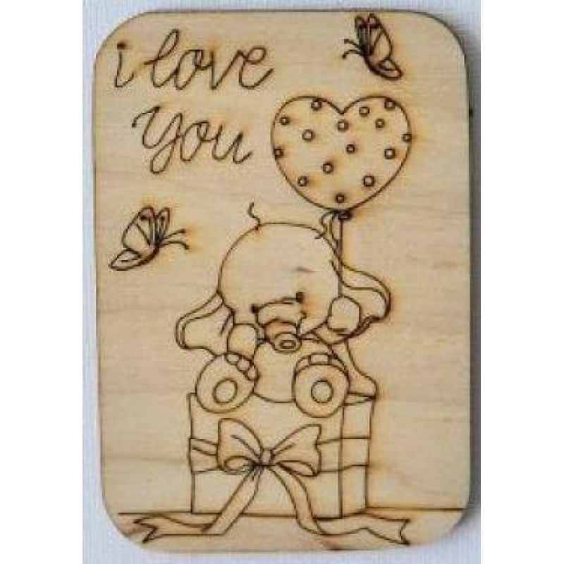 Розмальовка на фанері, Магніт на холодильник LOVE #20.