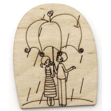 Розмальовка на фанері, Магніт на холодильник Романтична історія No8.