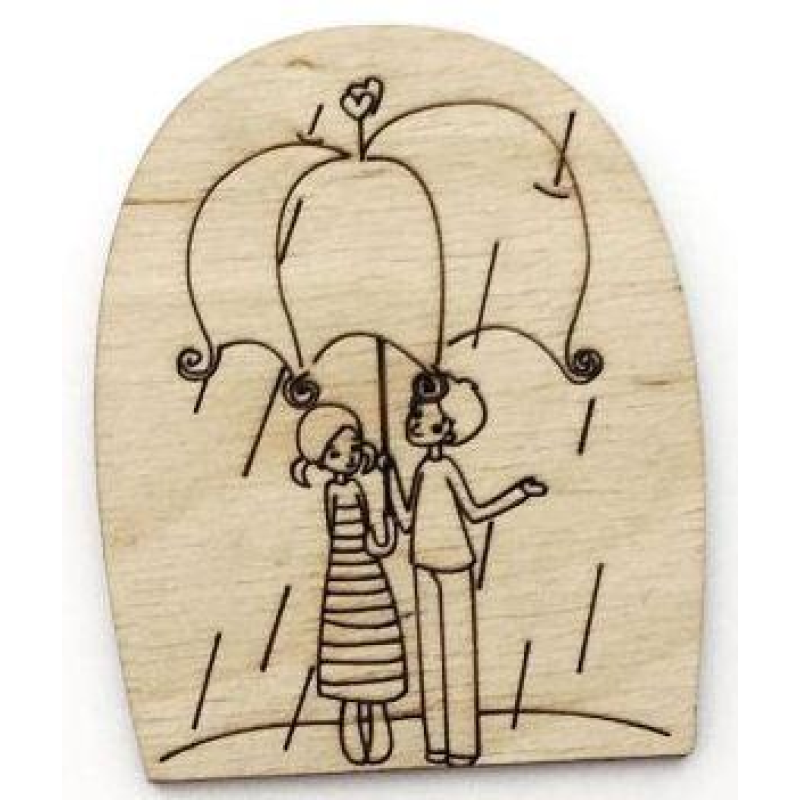 Розмальовка на фанері, Магніт на холодильник Романтична історія No8.