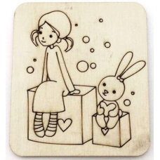 Розмальовка на фанері, Магніт на холодильник. Романтична історія No4.