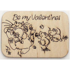 Розмальовка на фанері, Магніт на холодильник. LOVE #18