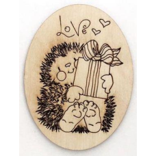 Розмальовка на фанері, Магніт на холодильник. LOVE #12.