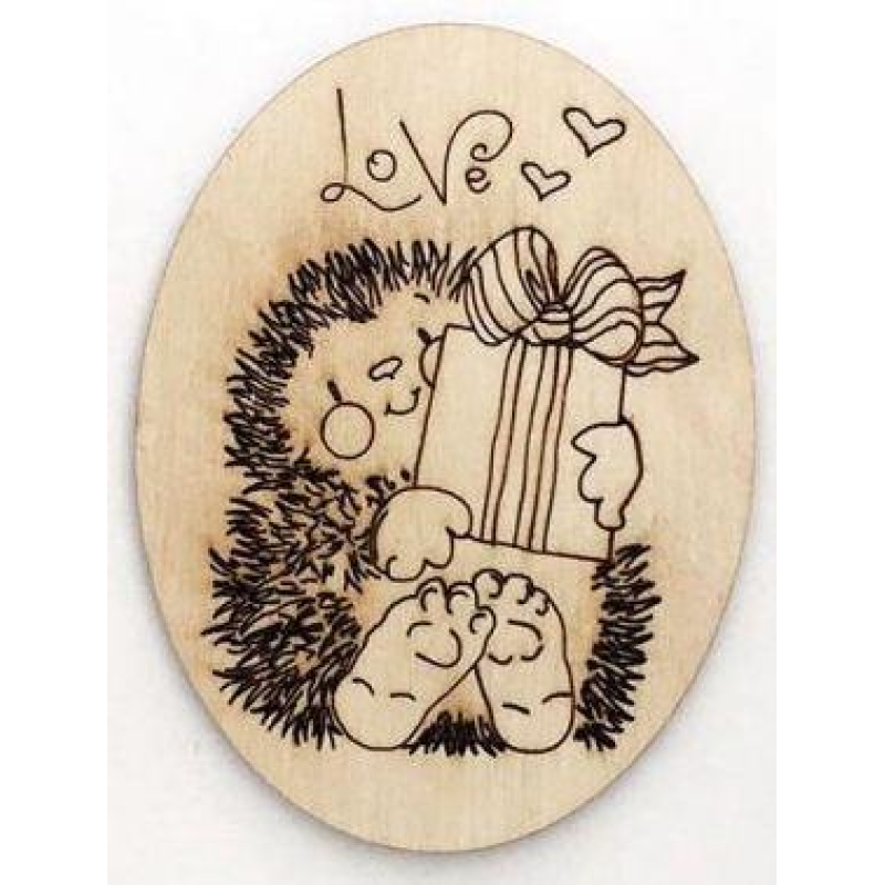 Розмальовка на фанері, Магніт на холодильник. LOVE #12.