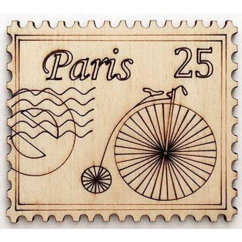 Розмальовка на фанері, Магніт на холодильник Марка Париж.