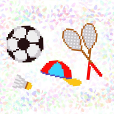 Схема для вишивання бісером на водорозчинному флізеліні для вишивання Confetti. Спорт