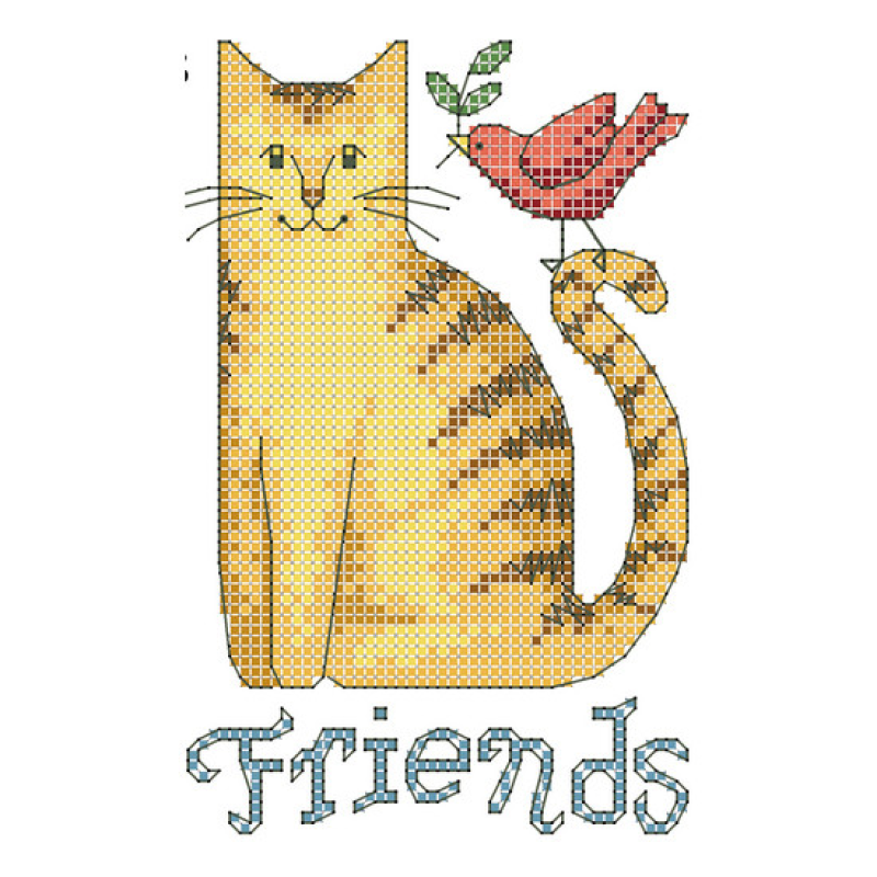 Схема для вишивання бісером на водорозчинному флізеліні для вишивання. Котик