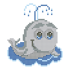 Схема для вишивання бісером на водорозчинному флізеліні для вишивання. Дельфін